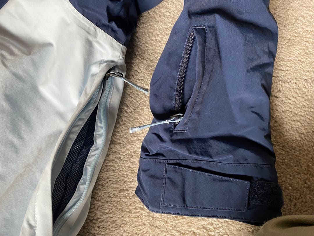 Kids BURTON XL スノーボードウェア フード付き　水色/ネイビー