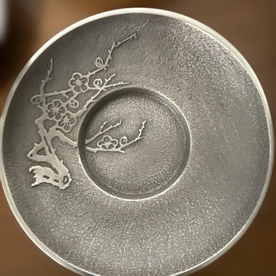 極上 純錫 茶器揃(茶筒1 茶托5)