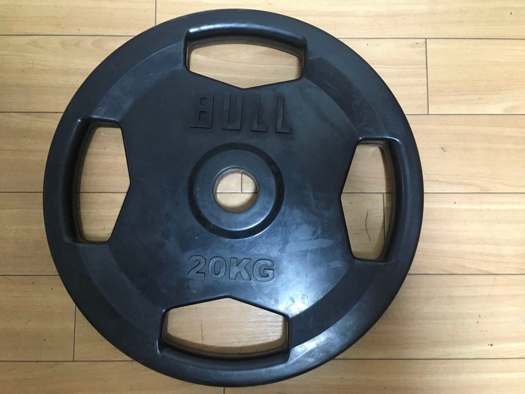 ② BULLオリンピック バーベルプレート20kg x 1枚 ラバープレート