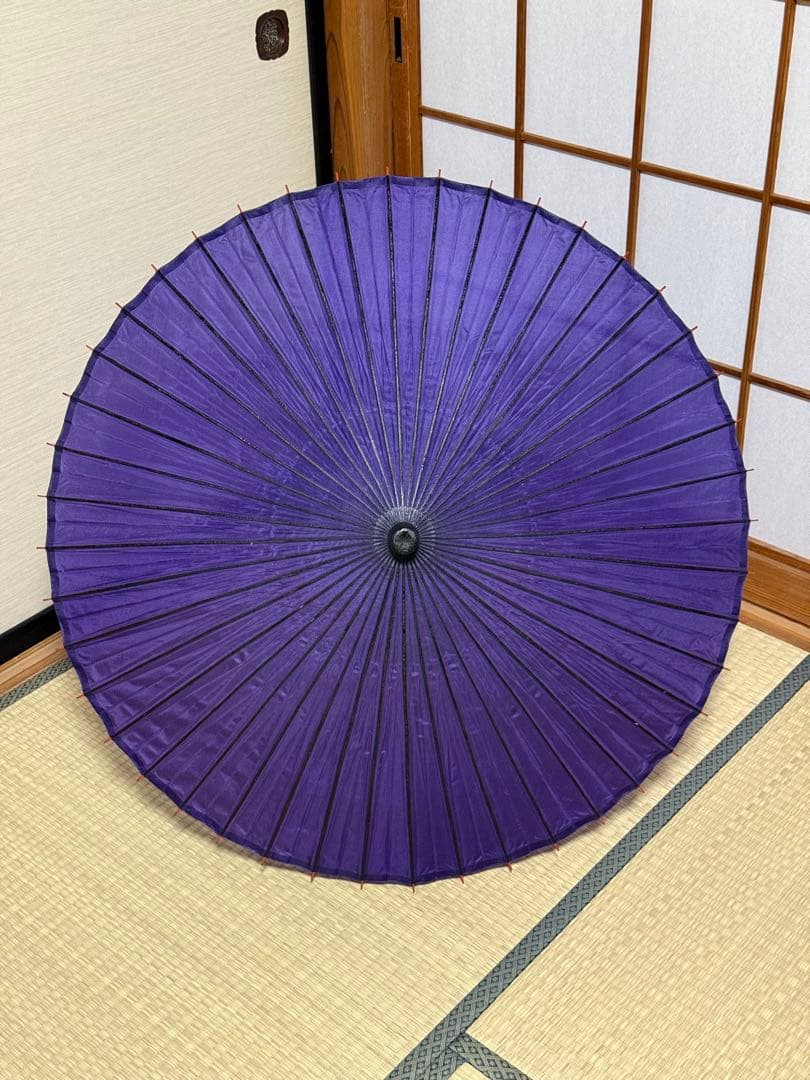蛇の目傘　番傘　絹　シルク　紺　和傘　傘　二段継　舞踊　大衆演劇　着物　撮影