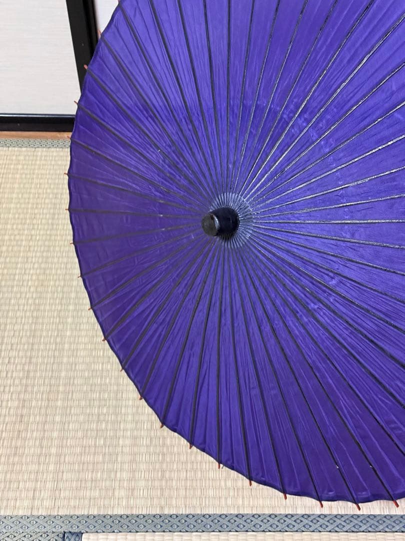 蛇の目傘　番傘　絹　シルク　紺　和傘　傘　二段継　舞踊　大衆演劇　着物　撮影
