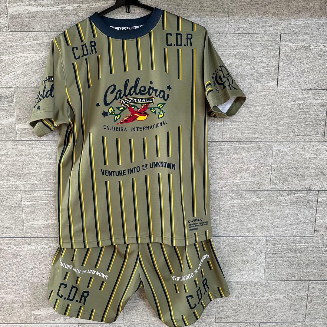 定価13860円　セットアップcaldeira カーキ　ストライプ