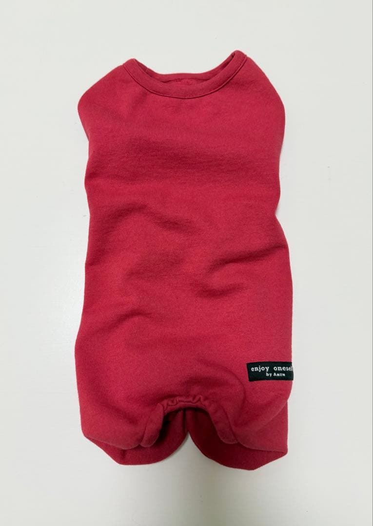 ダックスフンド服　商品受付ページ　ロンパース　犬服　つなぎ　レッド　赤