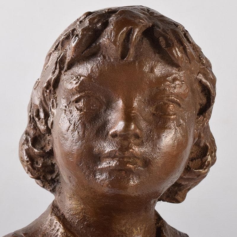 純作　ブロンズ像　少女像　置物　高さ約40cm　重さ約4.24㎏　VR8157H