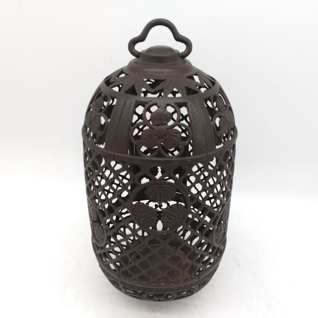 吊り灯籠 吊灯籠 灯篭 置き灯篭 葵紋 高岡銅器 高さ40cm アンティーク調