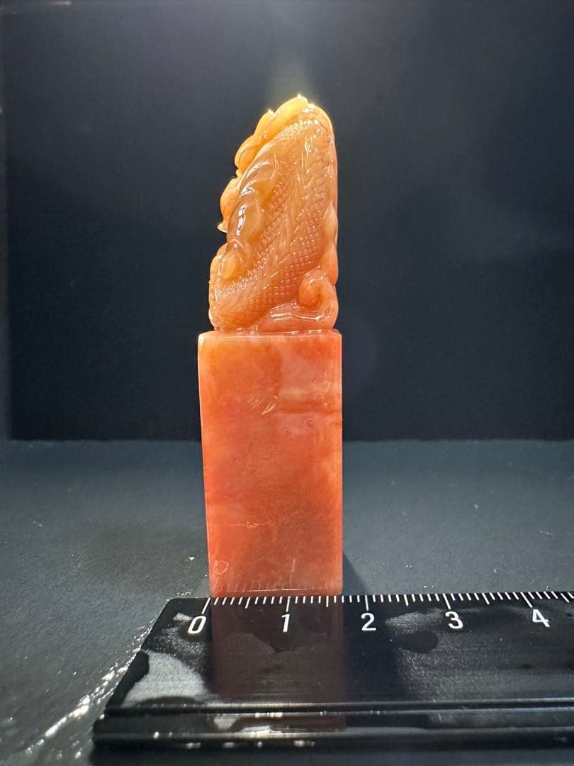 ラオス石　鳌鱼　巧色　印材　印石　高級　美品　書道　篆刻　落款　雅号