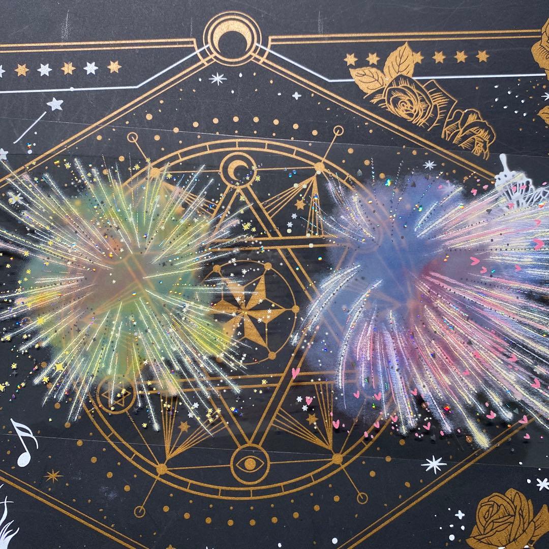 【9236】海外　中古巻貝殻銀マスキングテープ　半透明花火　装飾背景系　残量多め