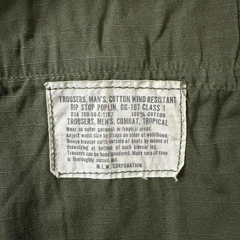 60s 米軍 OG-107 ジャングルファティーグパンツ 4th S-R