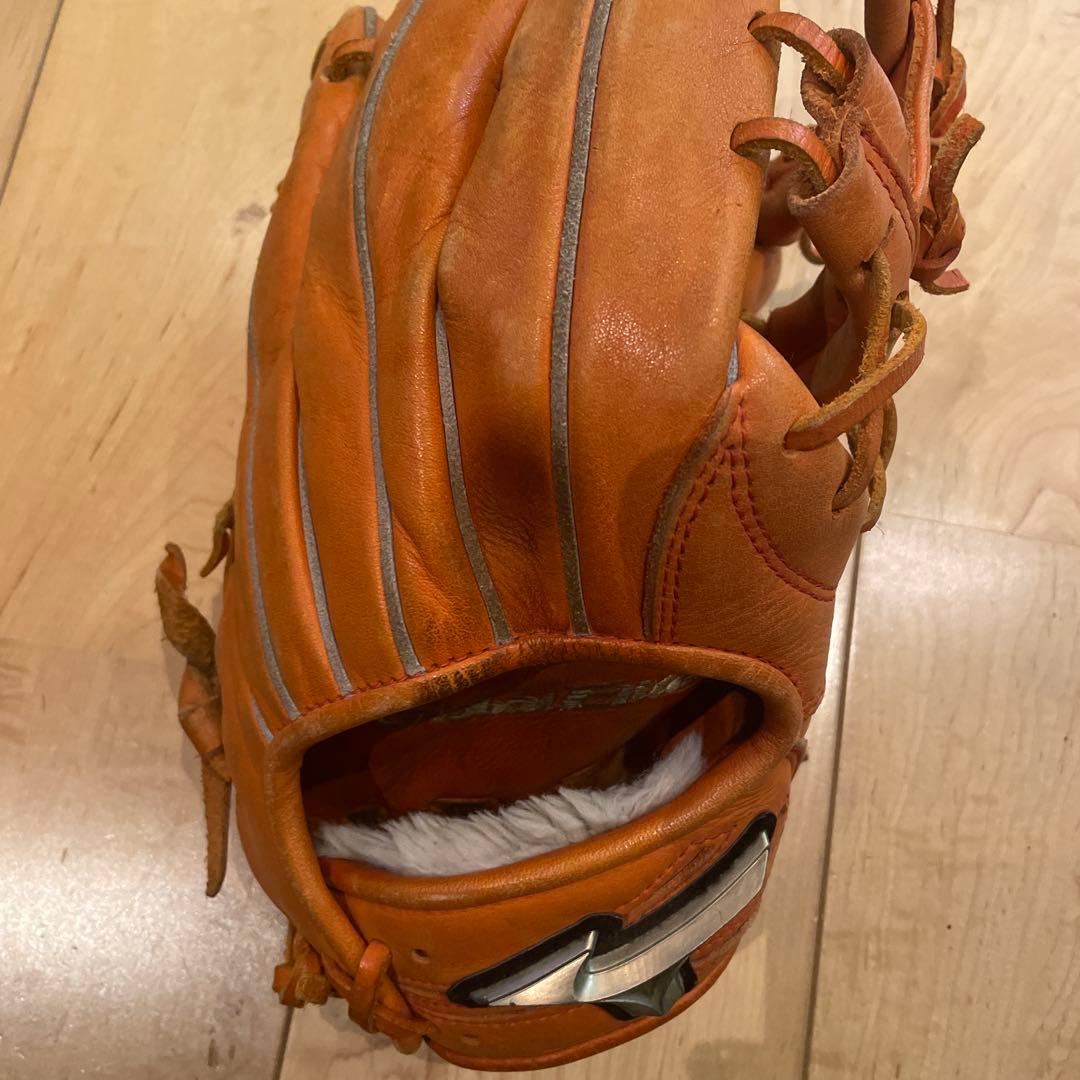 Mizuno グラブ オレンジ レザー軟式（坂本勇人モデル）