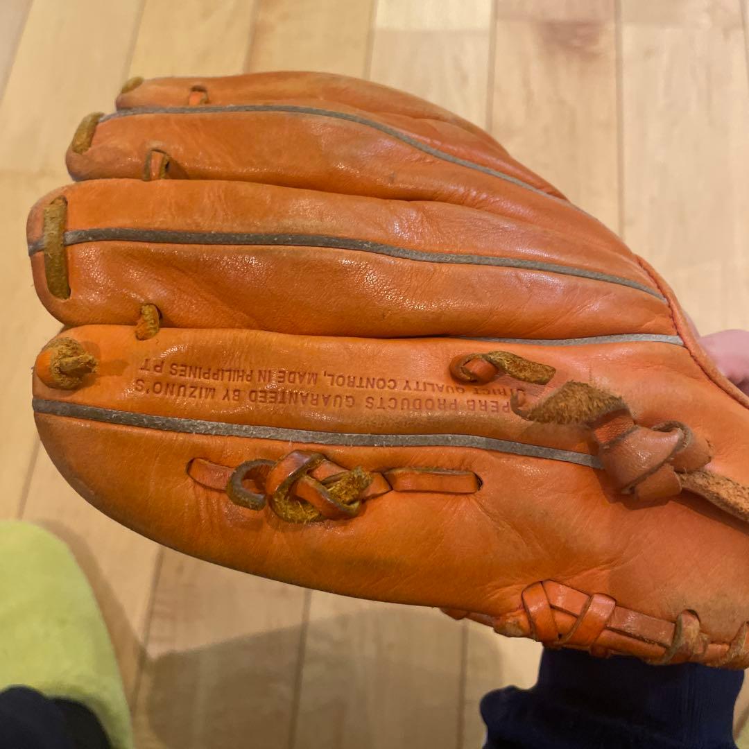 Mizuno グラブ オレンジ レザー軟式（坂本勇人モデル）