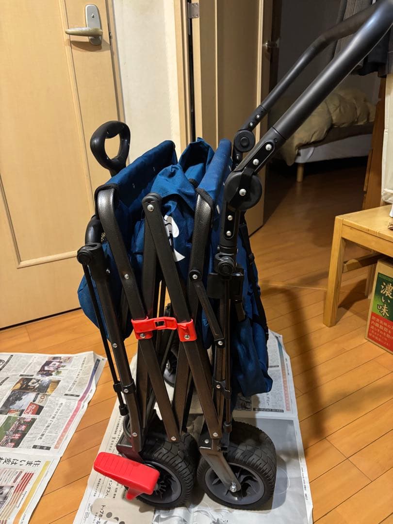 TMZ折りたたみキャリーカート ネイビー