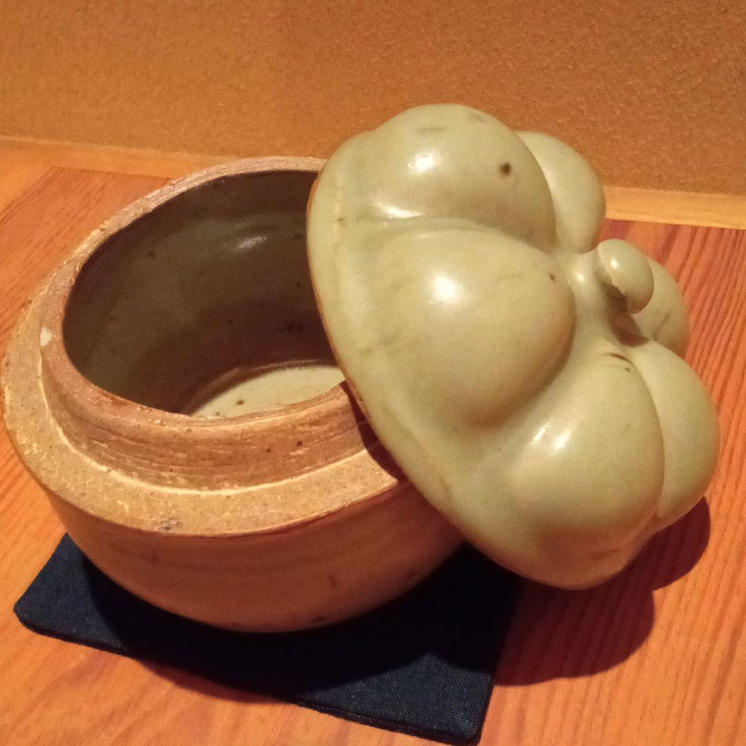 【真作】珍品　瓜壺 青瓷　河井寛次郎　(共箱)