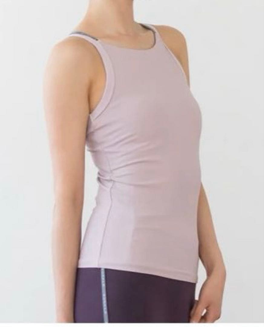 【SUKALA】ダブルストラップリブロゴタンクトップLL