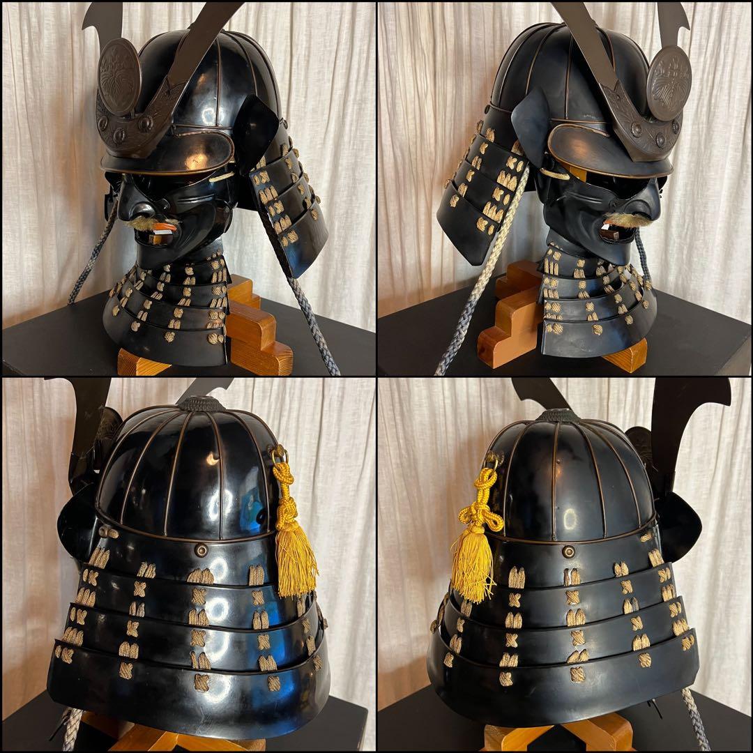 【Patra】丸武産業製【鎧•甲冑】黒色紺糸威当世具足【鎧立て•櫃付】