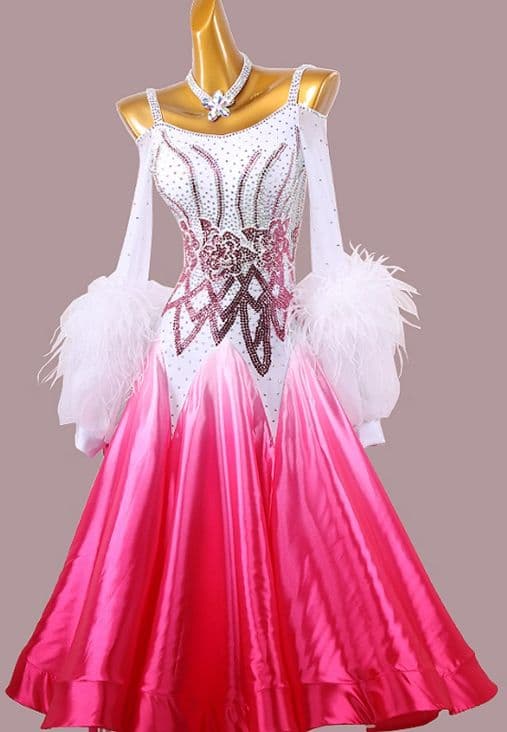 オーダーメイド　社交ダンス衣装　スタンダードドレス 袖羽根