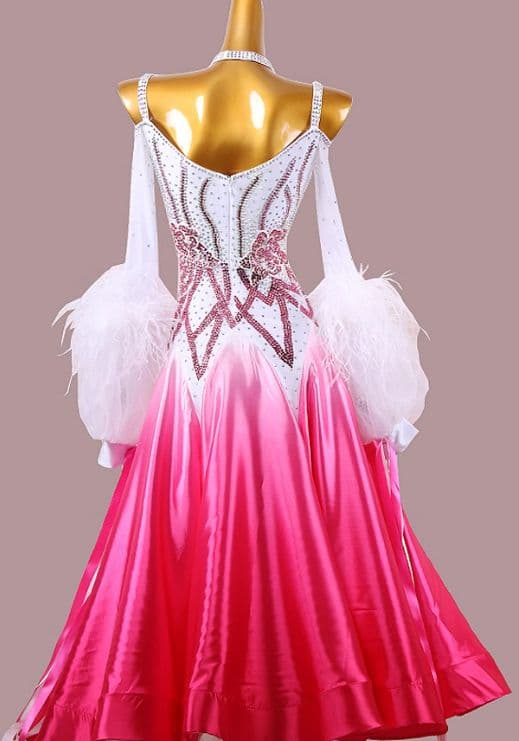 オーダーメイド　社交ダンス衣装　スタンダードドレス 袖羽根