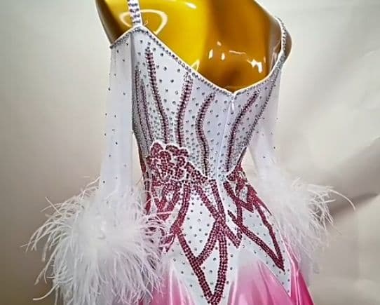 オーダーメイド　社交ダンス衣装　スタンダードドレス 袖羽根