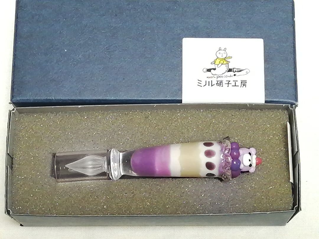 くまパフェ　ブルーベリー　ガラスペン