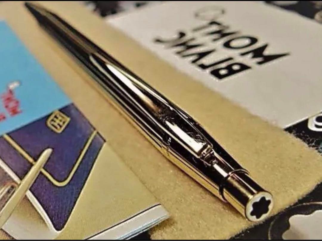 モンブラン　ペンシル★金運を呼ぶ黄金色！総金張り稀少なノブレスNo1547鉛筆