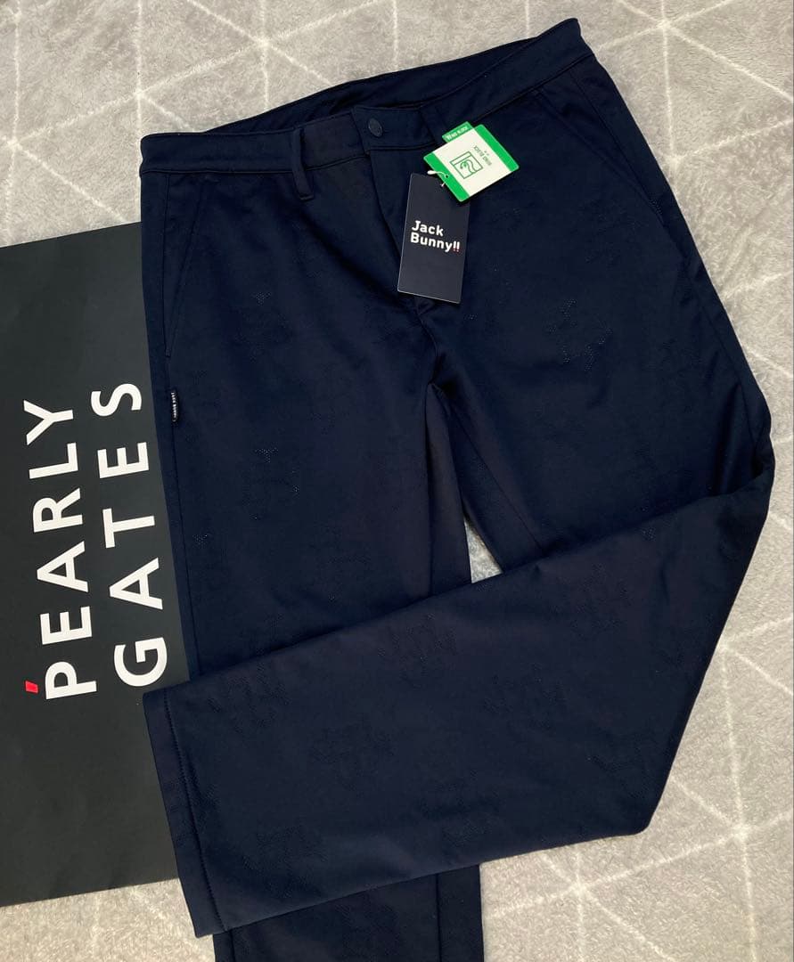 新品 ジャックバニー ピンソニック裏フリース 防風テーパードパンツ(6)LL/紺