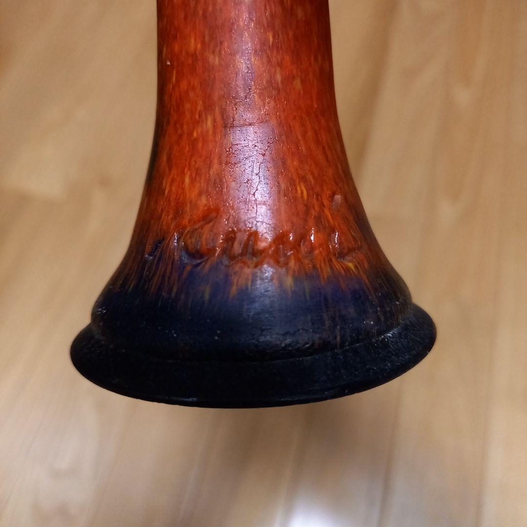 酒器　馬上杯　馬上盃　骨董　赤と黑の趣きのあるグラス