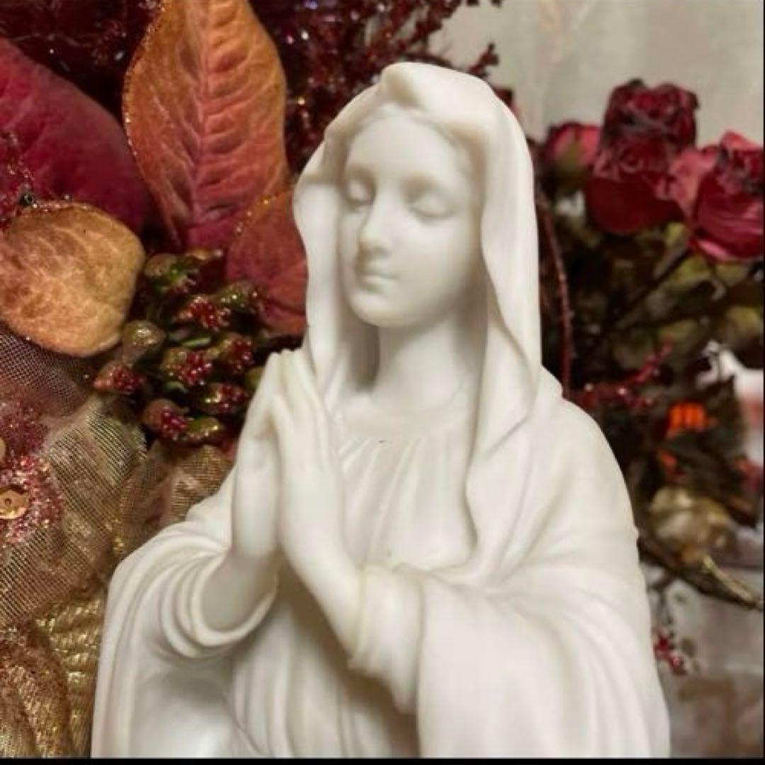 聖母 マリア像 キリスト教美術彫刻像 高さ約29cm ふーこ
