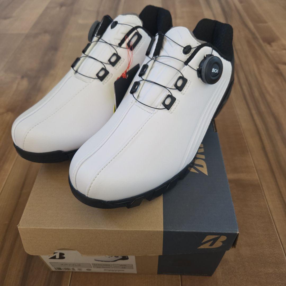 【新品】ブリヂストン ゴルフシューズ ホワイト SHG380 26.5cm 4E