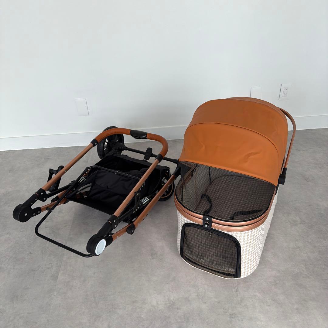 開封済み 少し大きめペットカート 折りたたみ可能 30kgまで 中型犬 多頭飼い