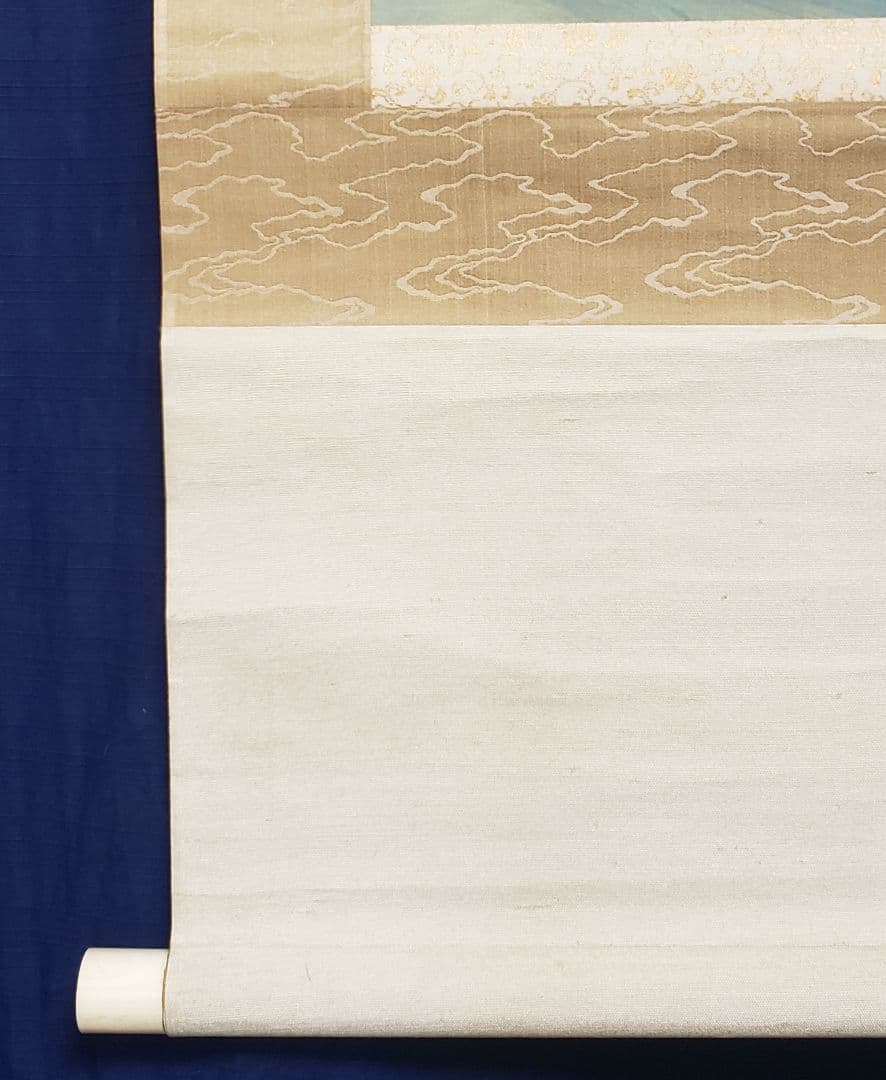 【朝陽照波図】長井介浦 966 朝日に波 共箱 正月　掛け軸　肉筆