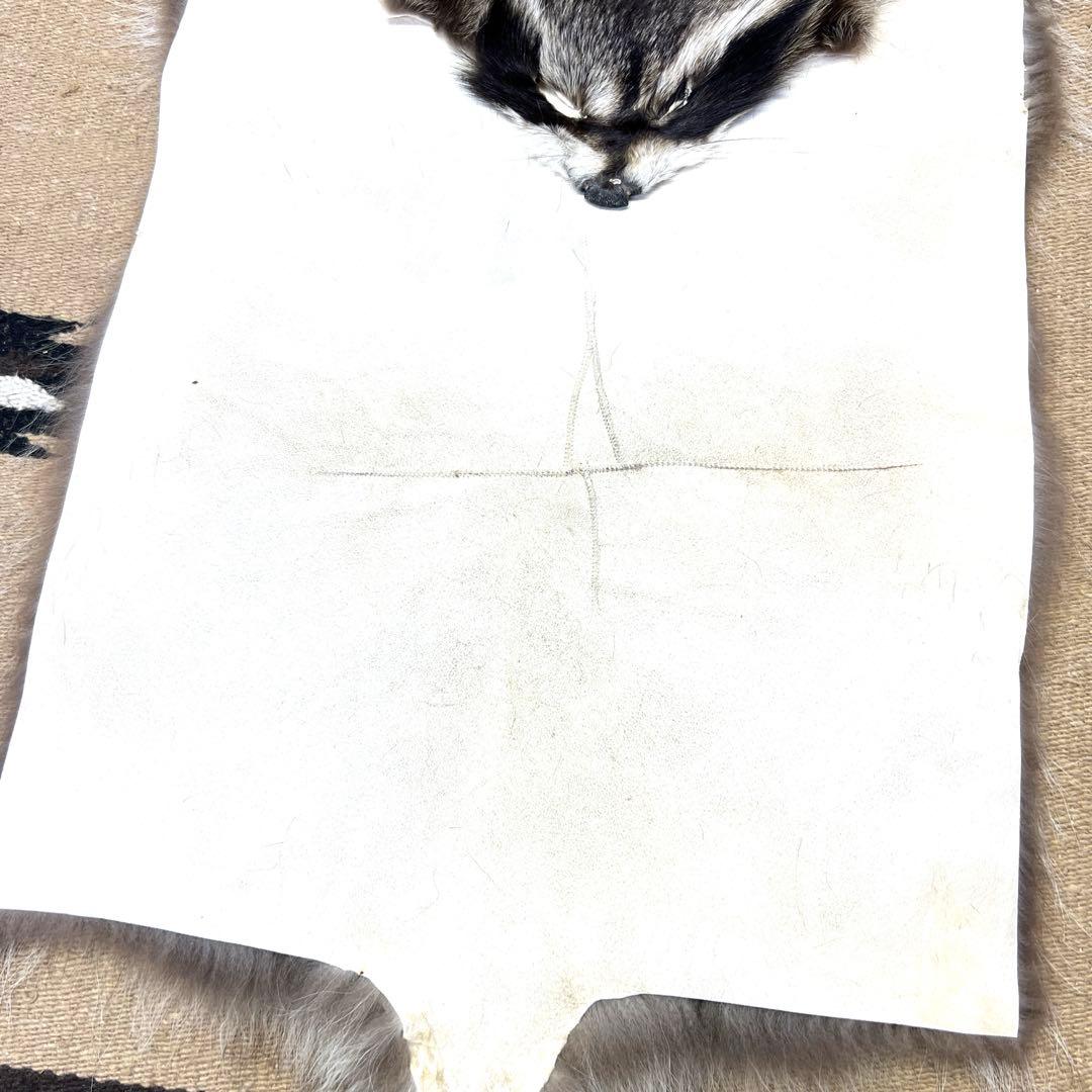 顔付　特大ラクーン　アライグマ　尻あて腰当　登山　キャンプ　スキー山伏　毛皮敷物