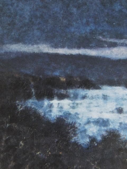 曲子明良、【明けゆく】、希少な額装用画集より、新品額装付、状態良好