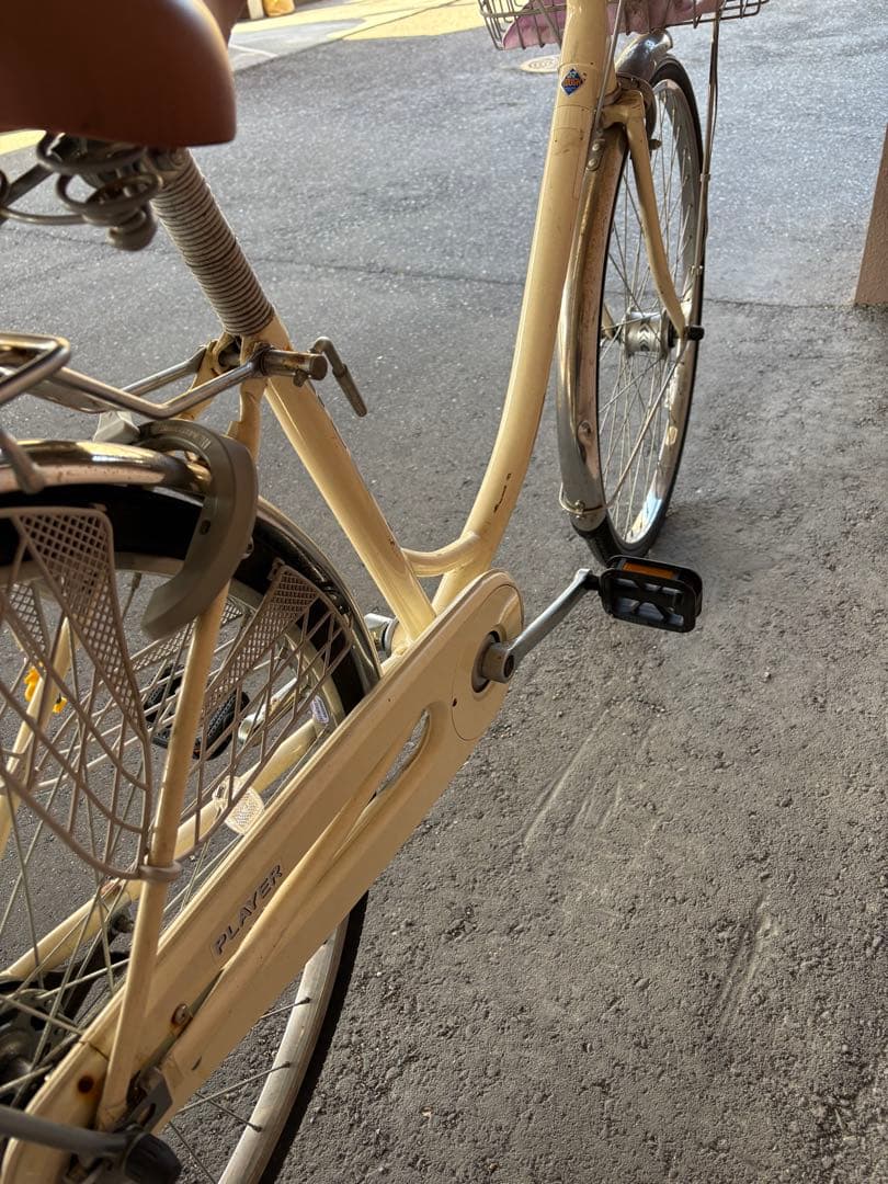 シティサイクル クリーム色 ブラウンサドル　ブリヂストン プレイヤー