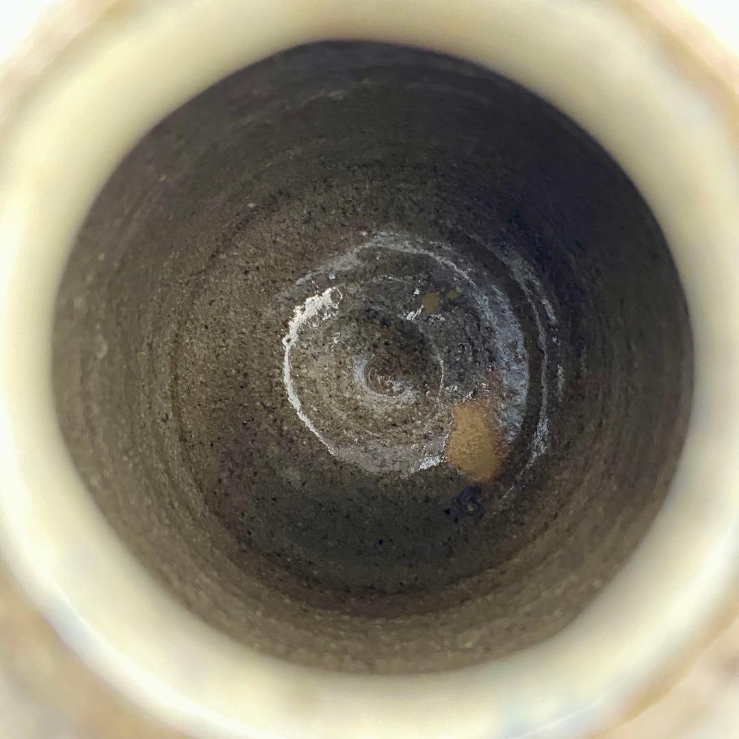 肩衝茶入 唐津焼　峰松義人　共箱入　仕覆:伊藤間道　茶道具　濃茶器　伝統工芸品