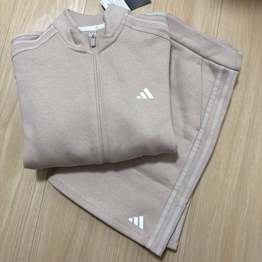 新品アディダスゴルフ セットアップ ジャケット＆スカート LLサイズくすみピンク