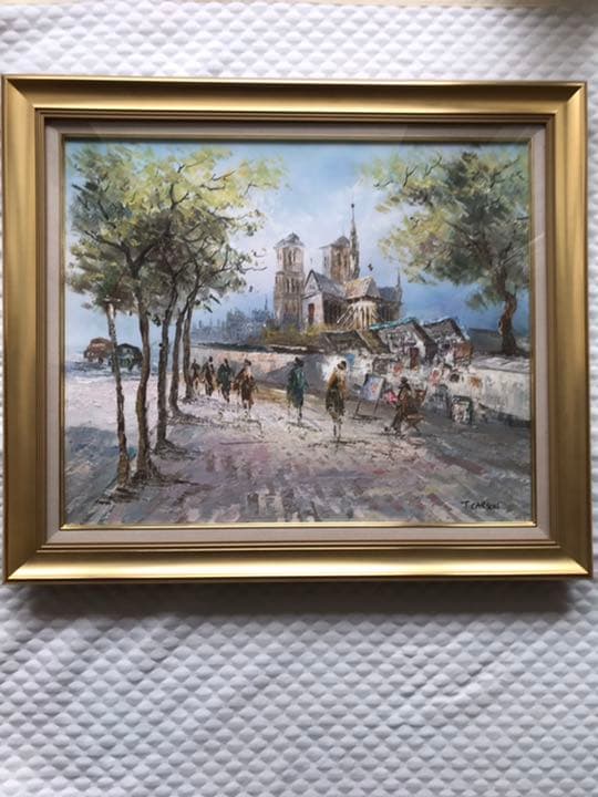 絵画 油絵 油彩画 油彩 絵油絵「ノートルダム寺院」