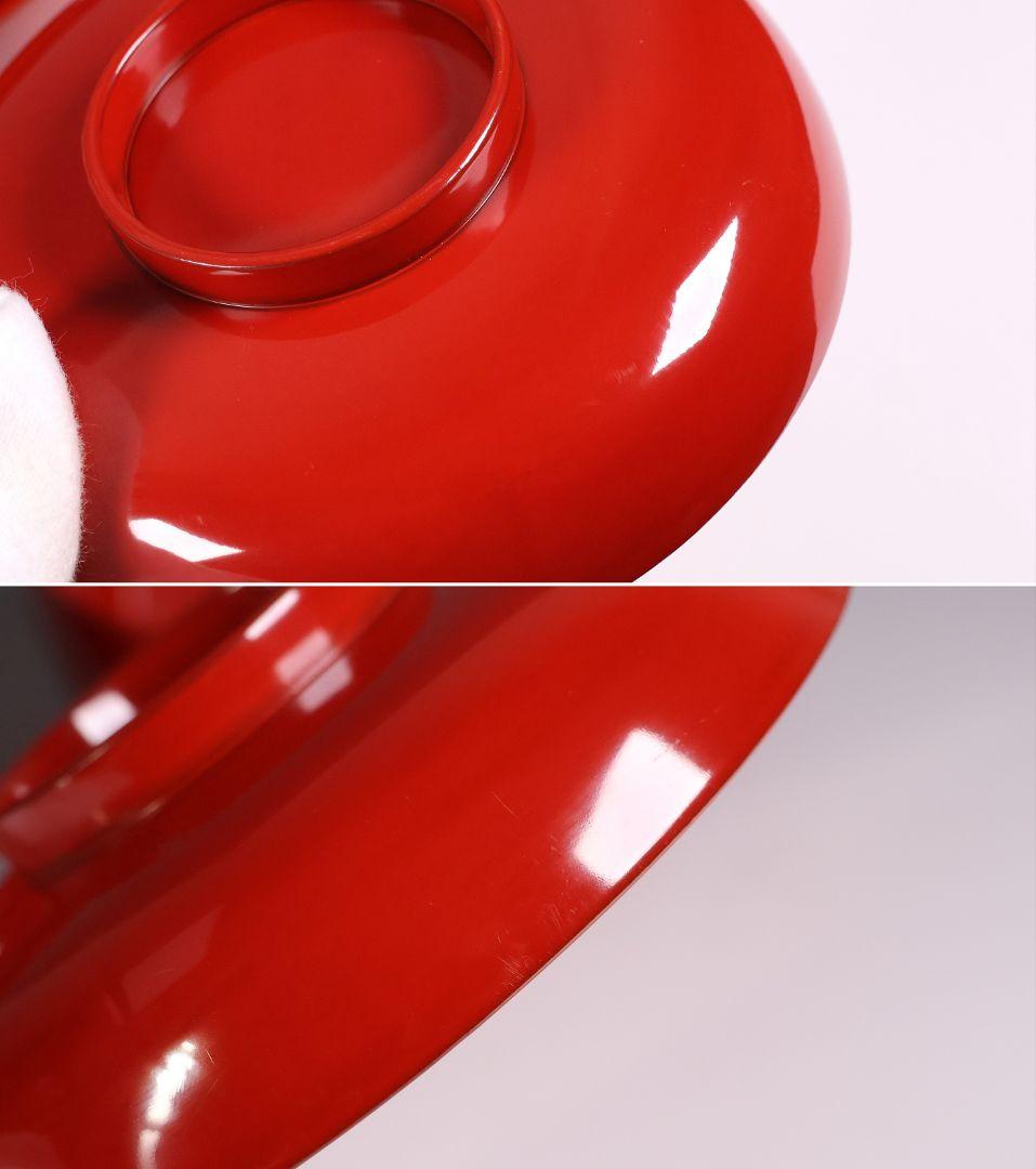 【CM360】輪島塗 宝尽くし金蒔絵 朱塗椀 二客 小槌 軍配 霊芝 木製漆器