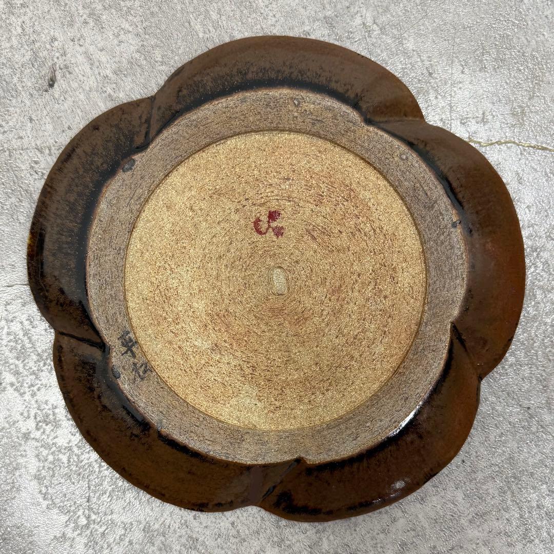 SNT1165 久田宗也 尋牛斎書付　膳所焼　練梅菓子器　菓子皿　共箱