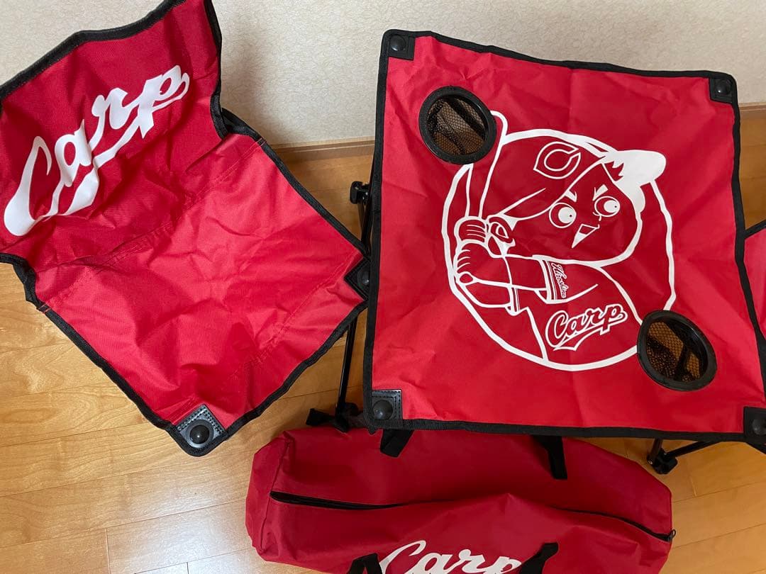 広島カープ 2018 限定★折り畳み式テーブル＆椅子セット②