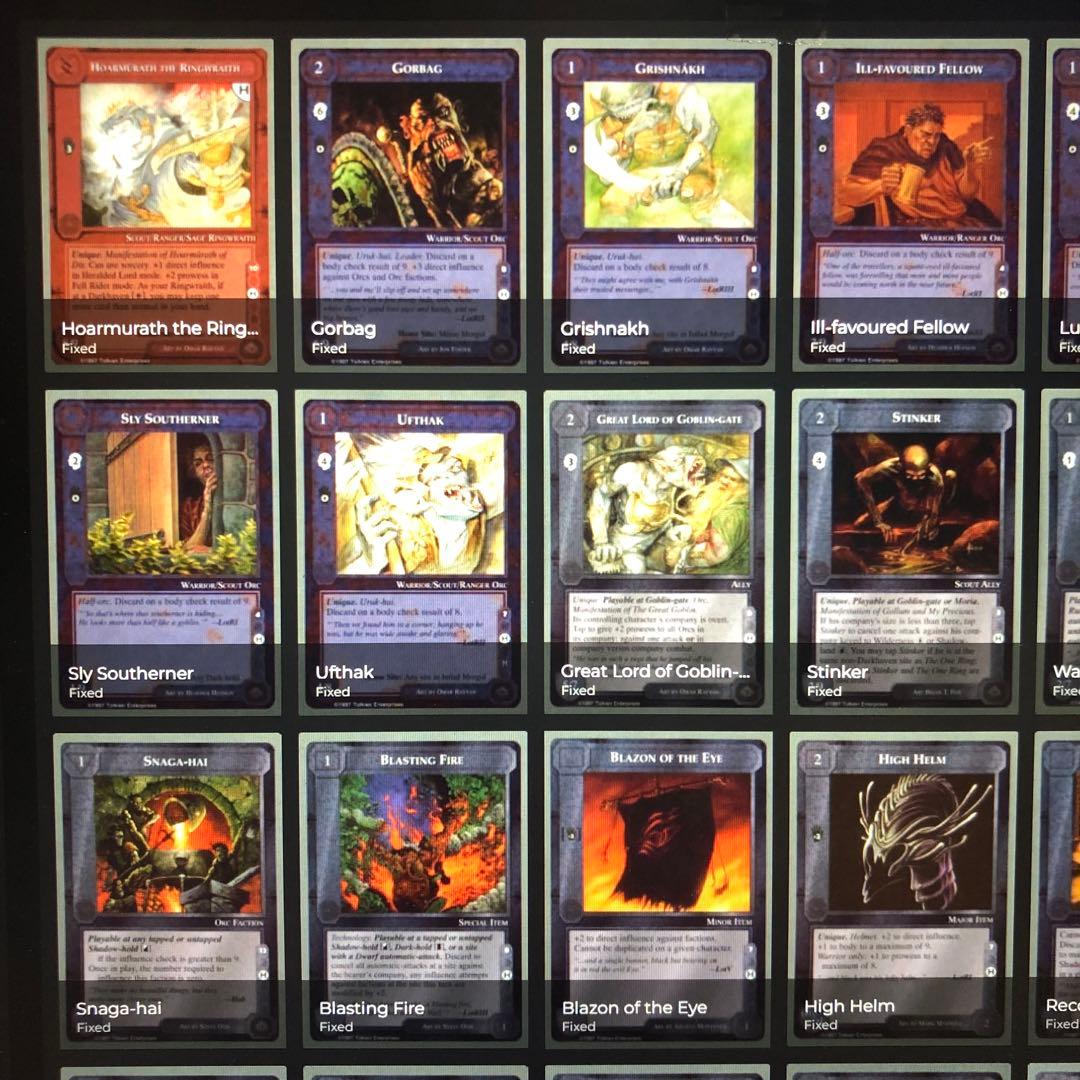 ミドルアース　カード　チャレンジデッキH ccg コンプ　指輪物語　希少