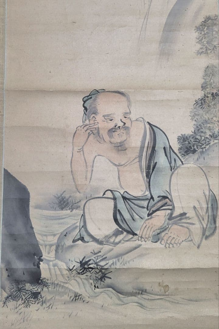 松村呉春(月渓)　人物画、歴史画　掛け軸　合わせ箱　書画、骨董品、美術品