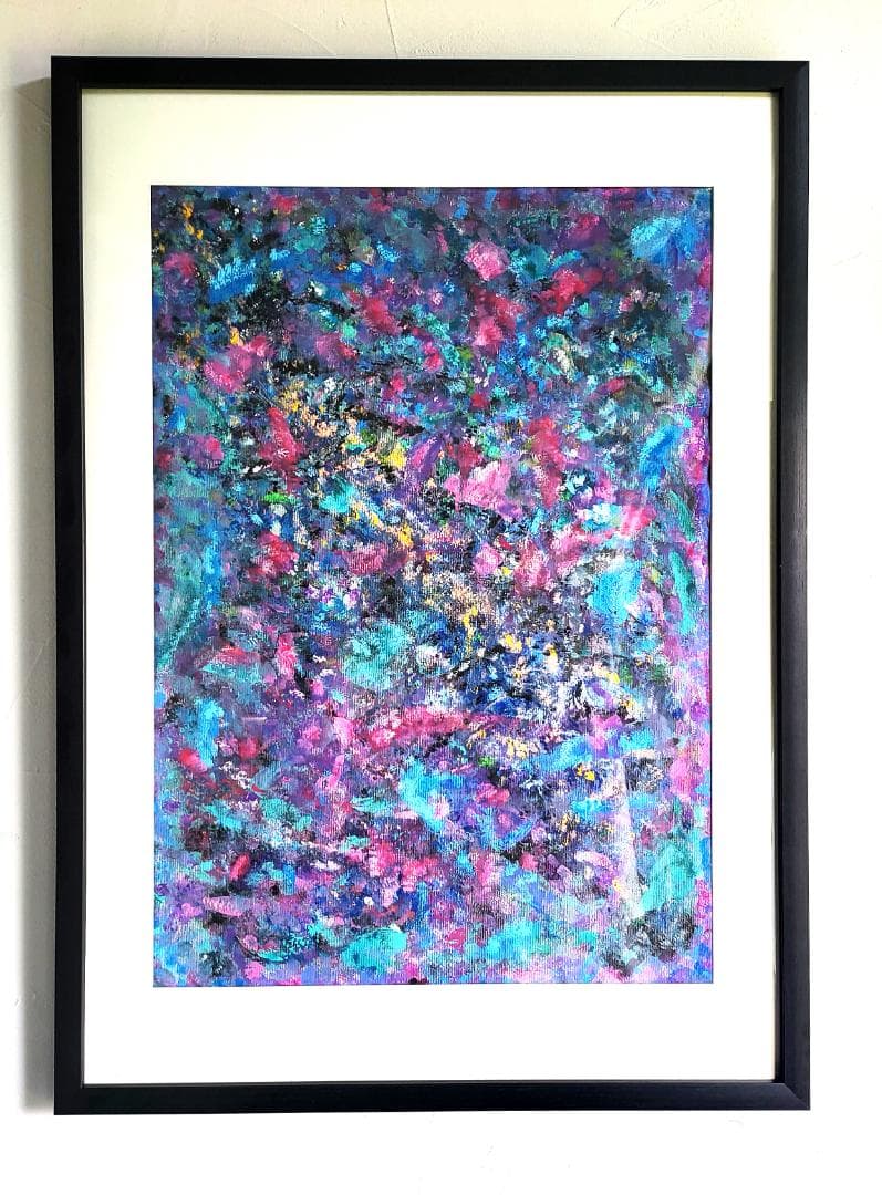 ミルキーウェイ/ 抽象画 77×56㎝ B2額縁セット 原画限り インテリア
