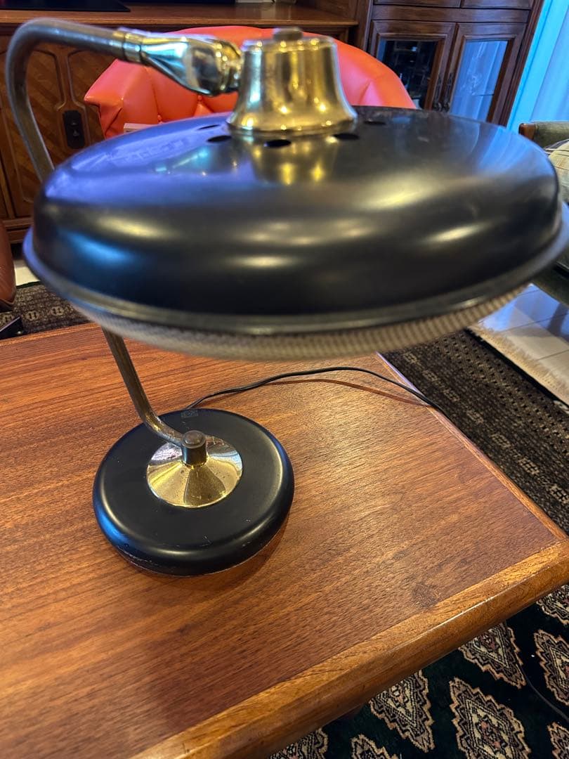 1950年代　ミッドセンチュリー　ソーサーメッシュ　デスクランプ　ヴィンテージ