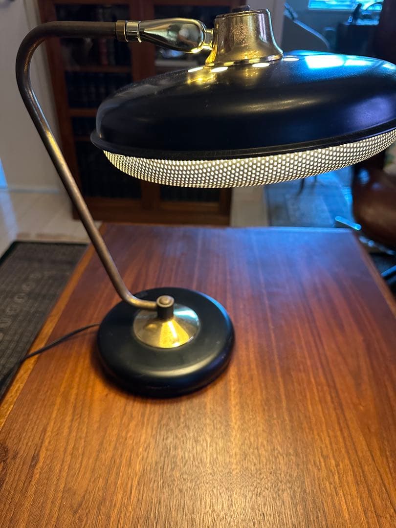 1950年代　ミッドセンチュリー　ソーサーメッシュ　デスクランプ　ヴィンテージ