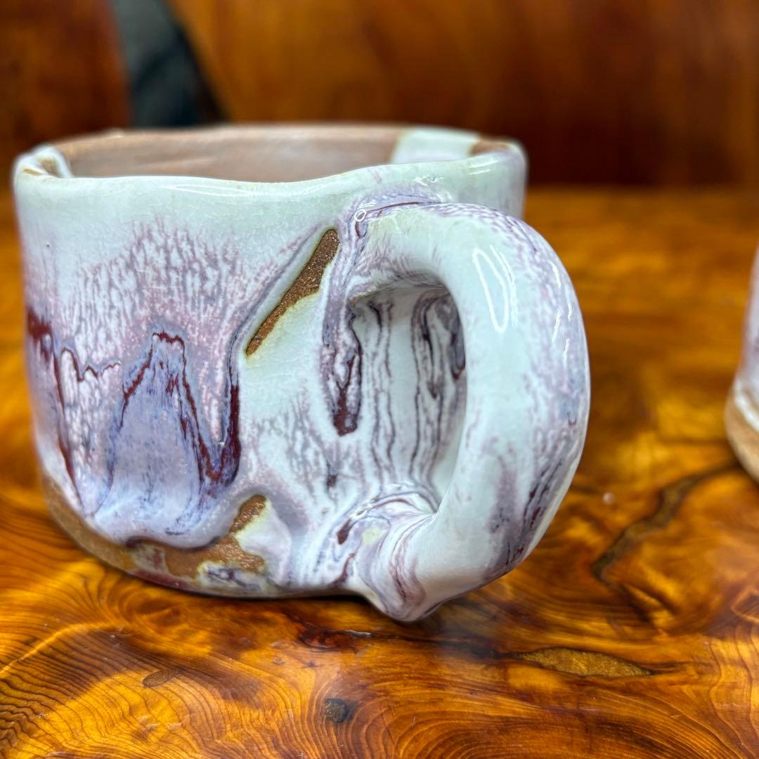 詳細不明 マグカップ2点　在銘 小林 小岱焼？　小代焼　作家物？