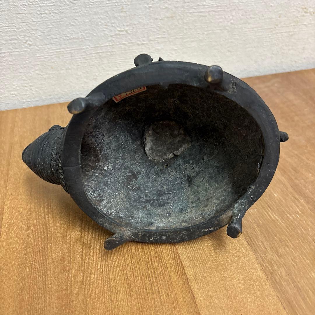 金属製 神像 亀の形彫刻