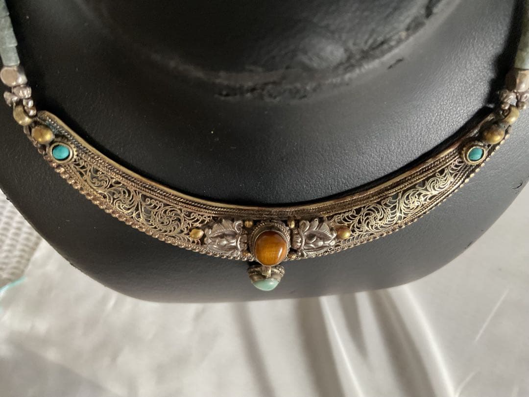 エスニックジュエリー！「ウズキベスタン工芸細工にオリジナルチェーン」ネックレス