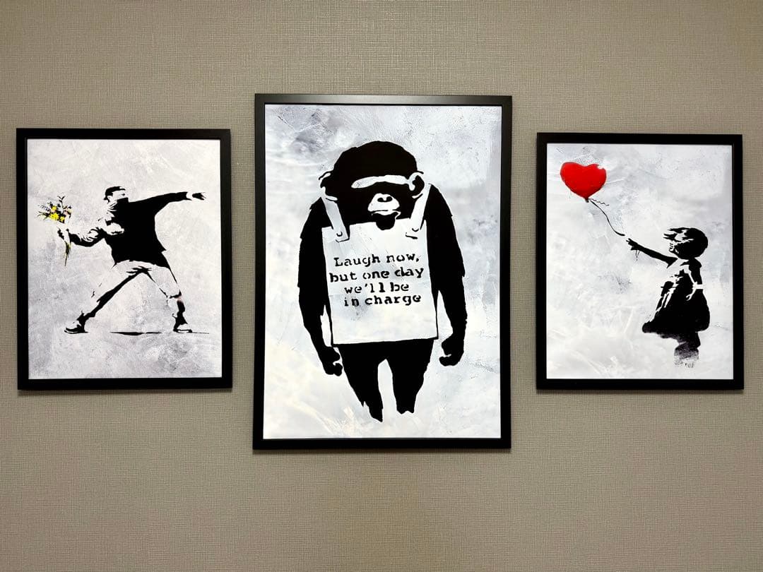 No.244♡半額祭♡キャンバスアート　ストリートアートポスター　バンクシー