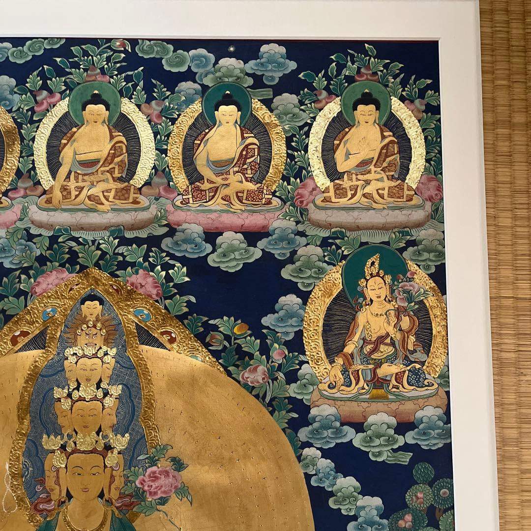 観音菩薩 金箔 絵画 73cm x 106cm（額サイズ）