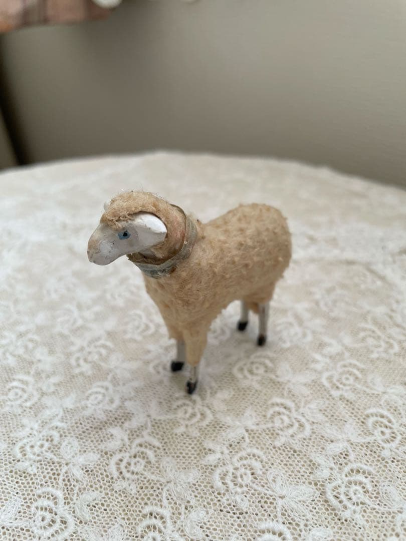 ˚✧₊⁎断捨離SALE品⁎⁺˳✧༚♡アンティークビスクドール 小さな子と羊さん♡