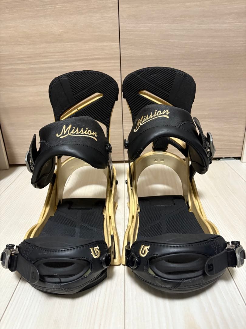 BURTON Mission スノーボードビンディング　Mサイズ　木目調